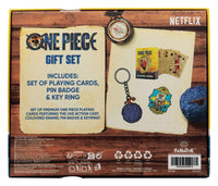 Gift Set One Piece Pirata Portachiavi Spilla Carte da Gioco Fanattik