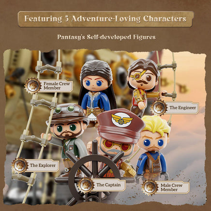 Action Figure Pantasy Steampunk Airship Set Costruzioni 