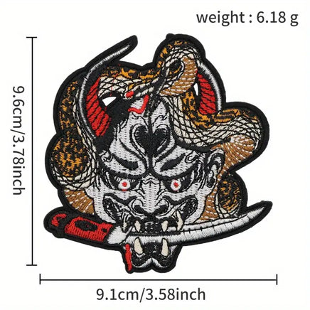 Patch Toppa Maschera Demone Giapponese Han'nya termoadesiva
