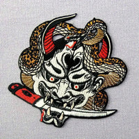 Patch Toppa Maschera Demone Giapponese Han'nya termoadesiva
