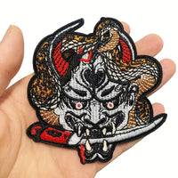 Patch Toppa Maschera Demone Giapponese Han'nya termoadesiva
