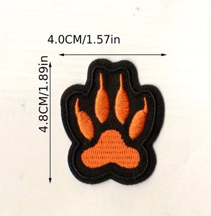 Patch Impronta Zampa Cane Arancione K9 termoadesiva 4 cm