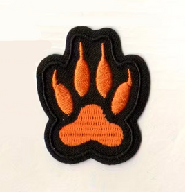 Patch Impronta Zampa Cane Arancione K9 termoadesiva 4 cm