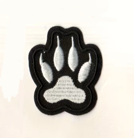 Patch Impronta Zampa Cane Bianca K9 termoadesiva 4 cm