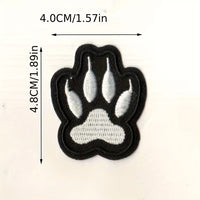Patch Impronta Zampa Cane Bianca K9 termoadesiva 4 cm