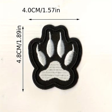 Patch Impronta Zampa Cane Bianca K9 termoadesiva 4 cm