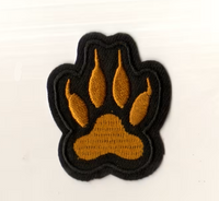 Patch Impronta Zampa Cane Marrone K9 termoadesiva 4 cm
