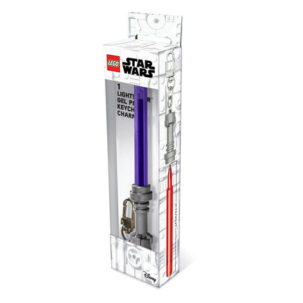 Portachiavi Penna Gel LEGO Spada Laser Star Wars con inchiostro Viola
