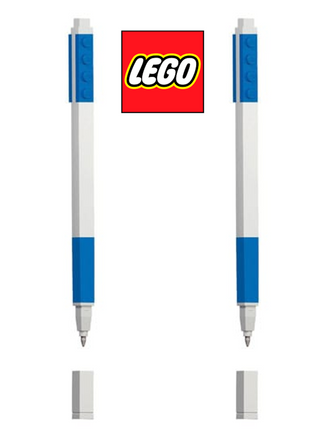 Set 2 Penne Ufficiali LEGO con inchiostro di colore Azzurro