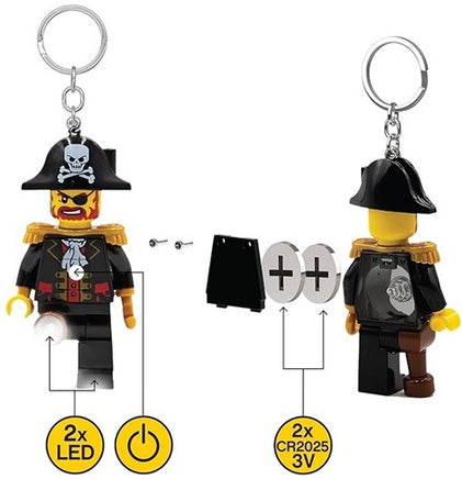 Portachiavi luminoso LEGO Led Capitan Brickbeard Pirata 8 cm