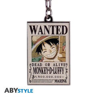 Portachiavi in metallo smaltato One Piece Wanted Rufy Luffy Abystyle
