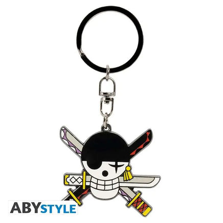 Portachiavi in metallo smaltato One Piece Roronoa Zoro Emblem Abystyle