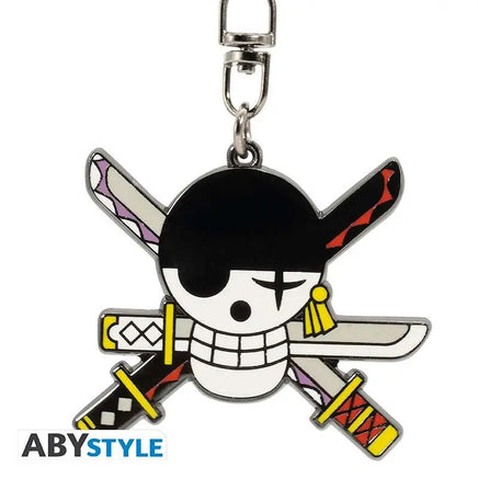 Portachiavi in metallo smaltato One Piece Roronoa Zoro Emblem Abystyle