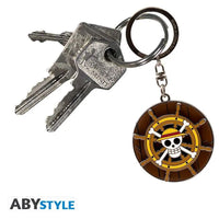 Portachiavi in metallo smaltato Timone One Piece Thousand Sunny's Helm Moving