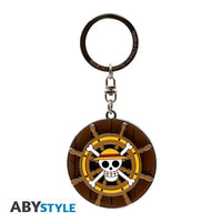 Portachiavi in metallo smaltato Timone One Piece Thousand Sunny's Helm Moving
