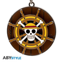 Portachiavi in metallo smaltato Timone One Piece Thousand Sunny's Helm Moving