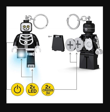 Portachiavi luminoso LEGO Led Scheletro Halloween 8 cm