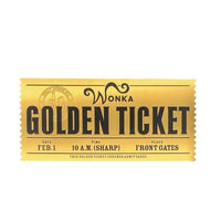 Replica Biglietto Golden Ticket Willy Wonka e La Fabbrica di Cioccolato