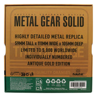 Replica in metallo Scatola di Cartone Metal Gear Solid 2 Limited Edition Oro Antico