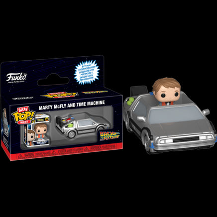 Funko Bitty Pop Ritorno al Futuro Figure Marty McFly e Time Machine Delorean