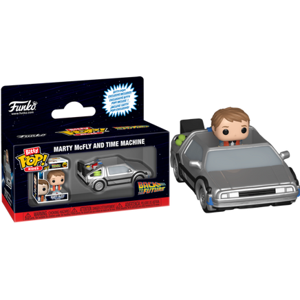 Funko Bitty Pop Ritorno al Futuro Figure Marty McFly e Time Machine Delorean
