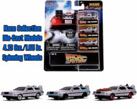 Set 3 Modellini Back To The Future 1982 Delorean Nano Models Diecast 1/87 Jada