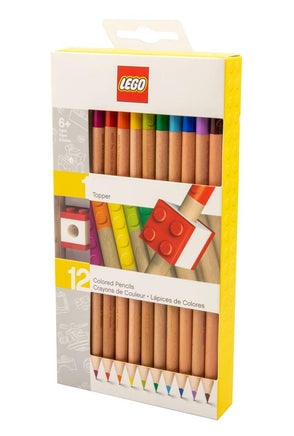 Set cancelleria Scuola 12 Matite Colorate LEGO con 1 Topper