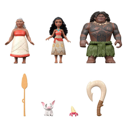 Set 3 Action Figure Moana Vaiana Walt Disney Mattel