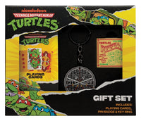 Gift Set Tartarughe Ninja Cowabunga Portachiavi Spilla Carte da Gioco Fanattik