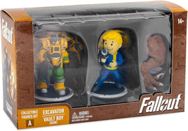 Fallout Mini Figures 2-Pack Set A Excavator & Vault Boy Gun Pvc