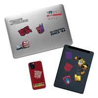 Set 4 fogli A5 decalcomanie adesivi stickers Transformers Autobot Decepticon
