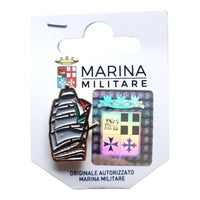Spilla in metallo smaltato Nave Amerigo Vespucci Marina Militare