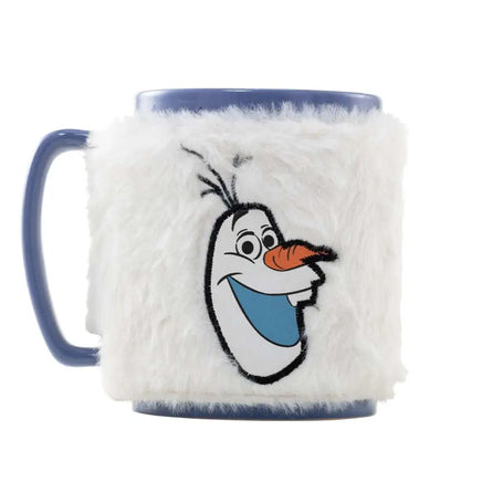 Tazza Mug Frozen Olaf Ceramica 450ml con Copertura Peluche Morbida Walt Disney