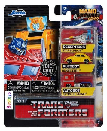 Set 3 Modellini Transformers Optimus Bumblebee Nano Models Diecast 1/87 Jada