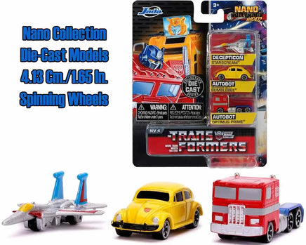 Set 3 Modellini Transformers Optimus Bumblebee Nano Models Diecast 1/87 Jada