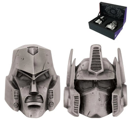 Set 2 Caschi in metallo Transformers Optimus Prime Megatron Limited Edition Fanattik