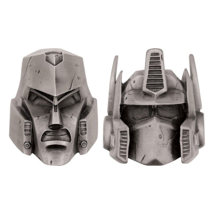 Set 2 Caschi in metallo Transformers Optimus Prime Megatron Limited Edition Fanattik