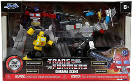 Diorama Transformers Optimus Prime Megatron Bumblebee Starscream Diecast