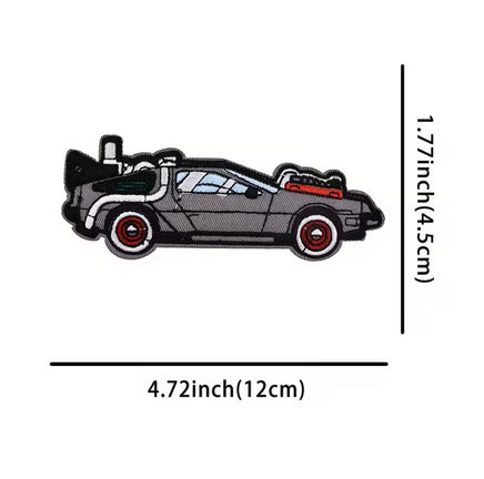 Patch Ricamata Delorean Ritorno al Futuro Marty McFly 12 cm termoadesiva