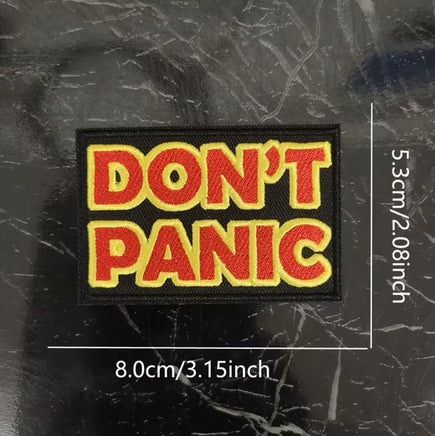 Patch Ricamata Don't Panic 8 cm termoadesiva