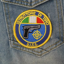 Patch ricamata termoadesiva Istruttore di Tiro Polizia di Stato UITS