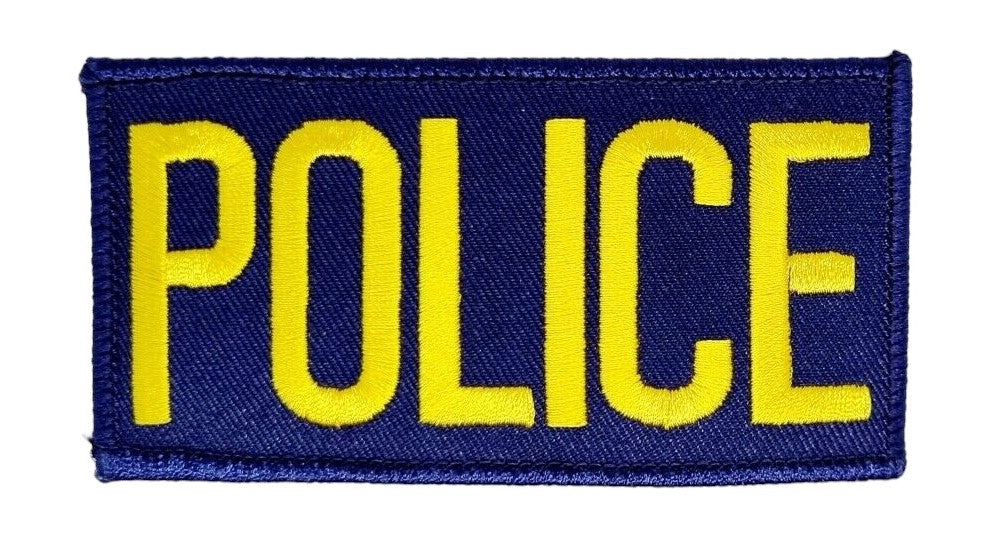 2 Toppe Ricamate POLIZIA – Linea Blu, Bandiera USA, Gancio Notturno – Per Giacche O Borse