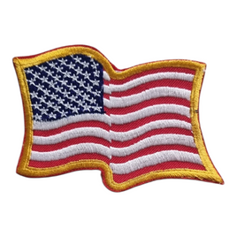 Patch toppa ricamata Bandiera Stati Uniti USA bordo dorato
