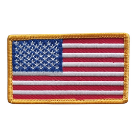 Patch toppa ricamata Bandiera Stati Uniti USA bordo dorato