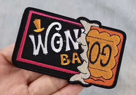 Patch Toppa Willy Wonka Golden Ticket Fabbrica di Cioccolato termoadesiva
