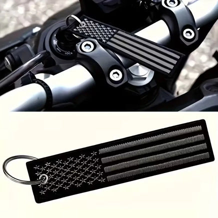 Portachiavi ricamato Bandiera Stati Uniti USA Black