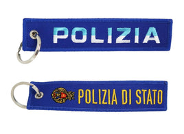 Portachiavi ricamato Polizia di Stato 113
