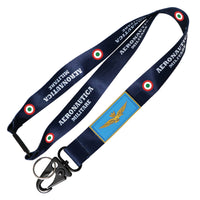 Portachiavi portapass lanyard porta badge con Patch Pvc Aeronautica Militare
