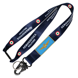 Portachiavi portapass lanyard porta badge con Patch Pvc Aeronautica Militare