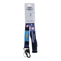 Portachiavi portapass lanyard porta badge con Patch Pvc Aeronautica Militare